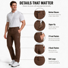 YAPPO Men's Stretch Dress Pants, Quick Dry Business Casual Slacks, Straight Fit for Office, Golf & Travel, 30" Inseam