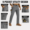 YAPPO Men's Work Pants, Water-Resistant Stretch Hiking Cargo Pants with 9 Pockets - Grey - image 3