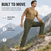 YAPPO Men's Lightweight Hiking Pants, Quick-Dry 4-Way Stretch Water-Resistant Outdoor Work Pants with 4 Pockets