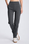 MASKERT Women¡¯s Fleece Pants, High Waisted Casual Straight Leg Pants with Stretch, Warm Fleece Lined Slim Fit Pants with Zipper Pockets for Work Golf Hiking Daily Wear - Dark Gray - S - 31