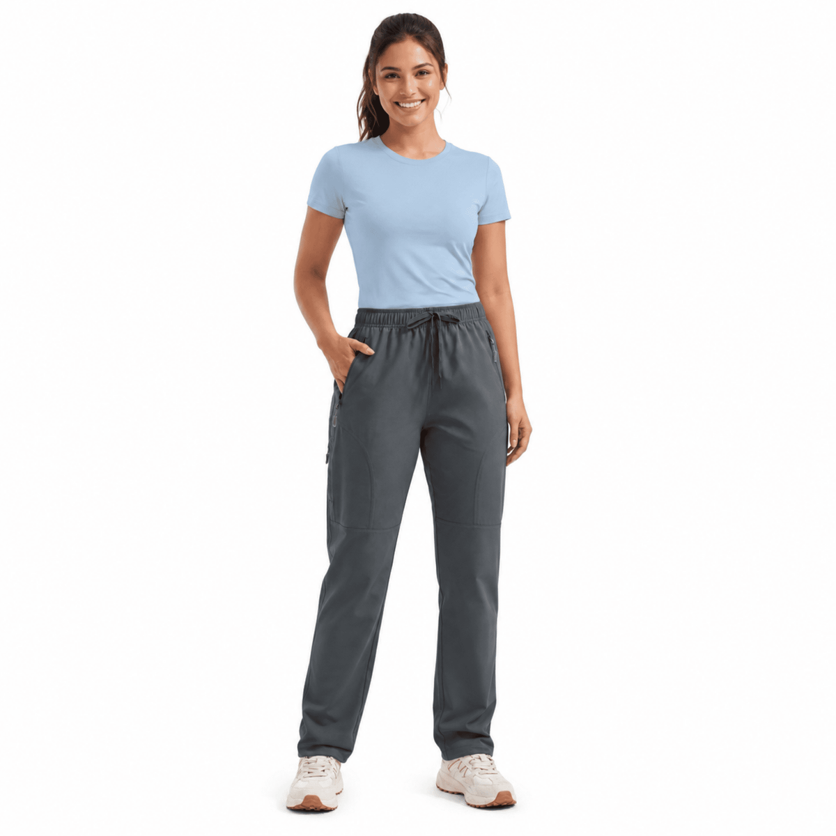 YAPPO Women's Hiking Pants Lightweight Quick Dry Cargo Pants, Water Resistant UPF 50+ Travel Outdoor Pants with 5 Zipper…