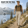 YAPPO Men's Lightweight Hiking Pants, Quick-Dry 4-Way Stretch Water-Resistant Outdoor Work Pants with 4 Pockets