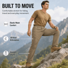 YAPPO Men's Lightweight Hiking Pants, Quick-Dry 4-Way Stretch Water-Resistant Outdoor Work Pants with 4 Pockets