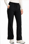 YAPPO Women's Fleece Lined Hiking Pants, Stretch Softshell Bootcut Pants with Zipper Pockets for Winter