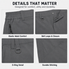 YAPPO Men's Lightweight Hiking Pants, Quick-Dry 4-Way Stretch Water-Resistant Outdoor Work Pants with 4 Pockets