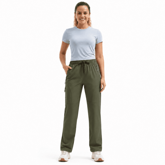 YAPPO Women's Hiking Pants Lightweight Quick Dry Cargo Pants, Water Resistant UPF 50+ Travel Outdoor Pants with 5 Zipper…