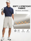 MASKERT Men's Golf Shorts 9 Inch, Quick Dry Stretch Casual Shorts with UPF 50+ Sun Protection, Lightweight Outdoor Athletic Shorts with Zipper Pocket for Golf Hiking