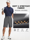 MASKERT Men's Golf Shorts 9 Inch, Quick Dry Stretch Casual Shorts with UPF 50+ Sun Protection, Lightweight Outdoor Athletic Shorts with Zipper Pocket for Golf Hiking