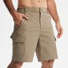 MASKERT Men's Hiking Cargo Shorts with Pockets Work Shorts | 9 Inch, Elastic Waistband, Water Resistant, Sun Protection, Quick Dry, Travel, Casual, Fishing - Khaki - 36
