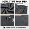 YAPPO Men's Work Pants, Water-Resistant Stretch Hiking Cargo Pants with 9 Pockets - Dark Grey - image 6