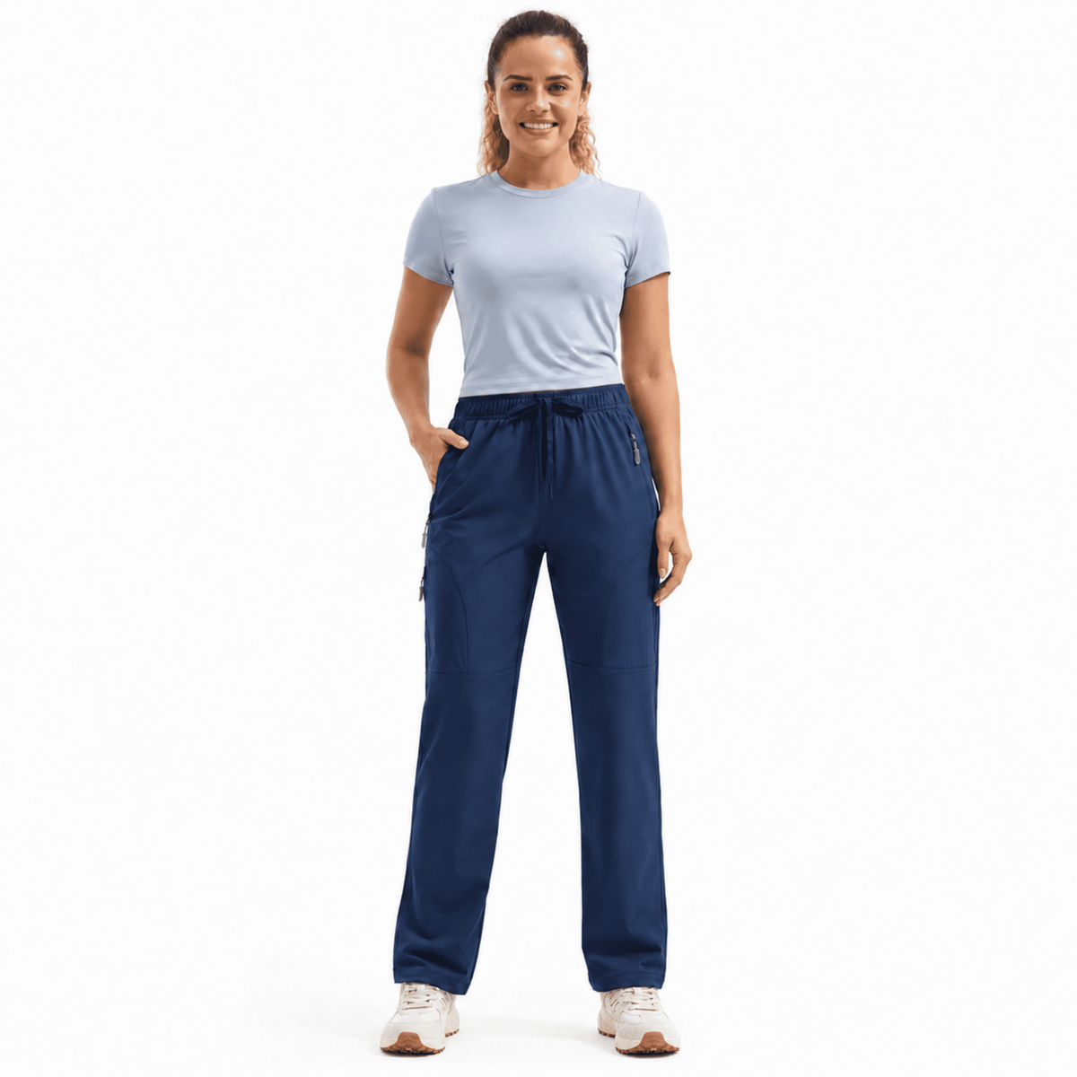 YAPPO Women's Hiking Pants Lightweight Quick Dry Cargo Pants, Water Resistant UPF 50+ Travel Outdoor Pants with 5 Zipper…