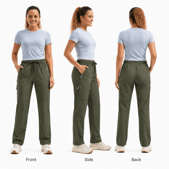 YAPPO Women's Hiking Pants Lightweight Quick Dry Cargo Pants, Water Resistant UPF 50+ Travel Outdoor Pants with 5 Zipper…