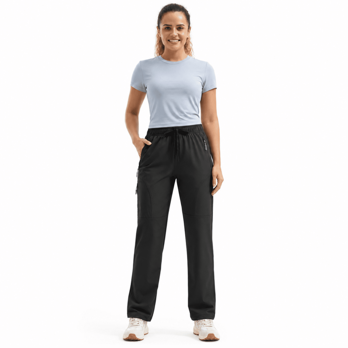 YAPPO Women's Hiking Pants Lightweight Quick Dry Cargo Pants, Water Resistant UPF 50+ Travel Outdoor Pants with 5 Zipper…