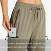 MASKERT Women's Capri Pants-Lightweight Quick Dry Cargo Hiking Capris Travel Casual Cropped Pants Zipper Pockets