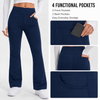 Yappo Women's Fleece Lined Bootcut Yoga Pants, High Waisted 4-Way Stretch Work Pants with 4 Pockets, 29" Inseam