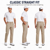 YAPPO Men's Stretch Dress Pants, Quick Dry Business Casual Slacks, Straight Fit for Office, Golf & Travel, 30" Inseam