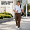 YAPPO Men's Stretch Dress Pants, Quick Dry Business Casual Slacks, Straight Fit for Office, Golf & Travel, 30" Inseam