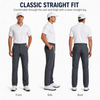 YAPPO Men's Stretch Dress Pants, Quick Dry Business Casual Slacks, Straight Fit for Office, Golf & Travel, 30" Inseam