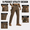 YAPPO Men's Work Pants, Water-Resistant Stretch Hiking Cargo Pants with 9 Pockets - Brown - image 5