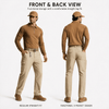 YAPPO Men's Work Pants, Water-Resistant Stretch Hiking Cargo Pants with 9 Pockets - Khaki - image 2