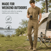 YAPPO Men's Lightweight Hiking Pants, Quick-Dry 4-Way Stretch Water-Resistant Outdoor Work Pants with 4 Pockets