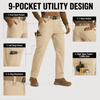 YAPPO Men's Work Pants, Water-Resistant Stretch Hiking Cargo Pants with 9 Pockets - Khaki - image 7