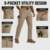 YAPPO Men's Work Pants, Water-Resistant Stretch Hiking Cargo Pants with 9 Pockets - Stone Khaki - image 2