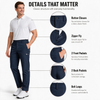 YAPPO Men's Stretch Dress Pants, Quick Dry Business Casual Slacks, Straight Fit for Office, Golf & Travel, 30" Inseam