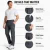 YAPPO Men's Stretch Dress Pants, Quick Dry Business Casual Slacks, Straight Fit for Office, Golf & Travel, 30" Inseam