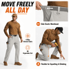 YAPPO Men's Work Pants, Water-Resistant Stretch Hiking Cargo Pants with 9 Pockets - Light Grey - image 3