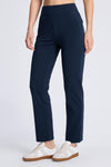 MASKERT Women¡¯s Fleece Lined Pants, High Waisted Stretch Casual Pants, Warm Straight Leg Tapered Pants for Winter, Golf, Hiking & Daily Wear - Navy - L - 31