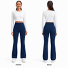 Yappo Women's Fleece Lined Bootcut Yoga Pants, High Waisted 4-Way Stretch Work Pants with 4 Pockets, 29" Inseam