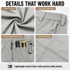 YAPPO Men's Work Pants, Water-Resistant Stretch Hiking Cargo Pants with 9 Pockets - Light Grey - image 7