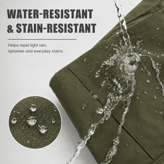 YAPPO Men's Work Pants, Water-Resistant Stretch Hiking Cargo Pants with 9 Pockets - Olive Green - image 3