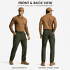 YAPPO Men's Work Pants, Water-Resistant Stretch Hiking Cargo Pants with 9 Pockets - Army Green - image 2