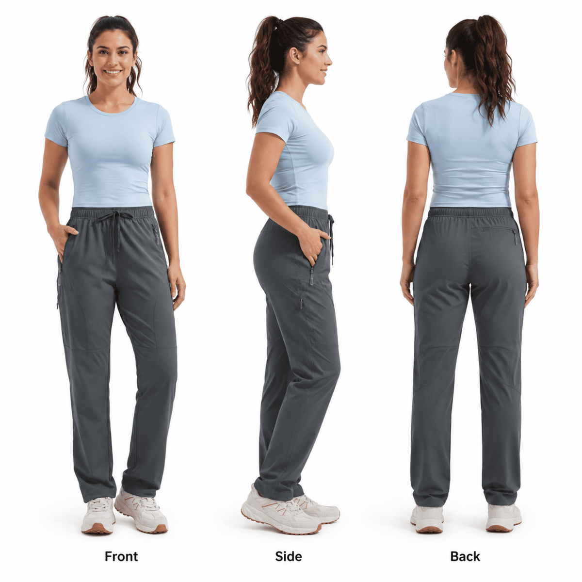 YAPPO Women's Hiking Pants Lightweight Quick Dry Cargo Pants, Water Resistant UPF 50+ Travel Outdoor Pants with 5 Zipper…
