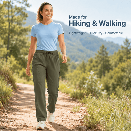 YAPPO Women's Hiking Pants Lightweight Quick Dry Cargo Pants, Water Resistant UPF 50+ Travel Outdoor Pants with 5 Zipper…