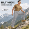 YAPPO Men's Lightweight Hiking Pants, Quick-Dry 4-Way Stretch Water-Resistant Outdoor Work Pants with 4 Pockets