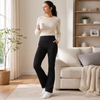 Yappo Women's Fleece Lined Bootcut Yoga Pants, High Waisted 4-Way Stretch Work Pants with 4 Pockets, 29" Inseam