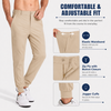 MASKERT Men's Casual Pants Joggers – Lightweight,3 Pockets,Slim Fit,Soft & Stretchy Tapered Business Dress Trousers