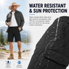 MASKERT Men's Hiking Cargo Shorts with Pockets Work Shorts | 9 Inch, Elastic Waistband, Water Resistant, Sun Protection, Quick Dry, Travel, Casual, Fishing