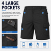 MASKERT Men's Hiking Cargo Shorts with Pockets Work Shorts | 9 Inch, Elastic Waistband, Water Resistant, Sun Protection, Quick Dry, Travel, Casual, Fishing