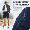 MASKERT Men's Hiking Cargo Shorts with Pockets Work Shorts | 9 Inch, Elastic Waistband, Water Resistant, Sun Protection, Quick Dry, Travel, Casual, Fishing