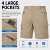 MASKERT Men's Hiking Cargo Shorts with Pockets Work Shorts | 9 Inch, Elastic Waistband, Water Resistant, Sun Protection, Quick Dry, Travel, Casual, Fishing