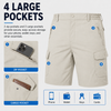 MASKERT Men's Hiking Cargo Shorts with Pockets Work Shorts | 9 Inch, Elastic Waistband, Water Resistant, Sun Protection, Quick Dry, Travel, Casual, Fishing