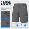 MASKERT Men's Hiking Cargo Shorts with Pockets Work Shorts | 9 Inch, Elastic Waistband, Water Resistant, Sun Protection, Quick Dry, Travel, Casual, Fishing