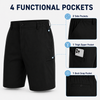 MASKERT Men's Golf Shorts 9 Inch, Quick Dry Stretch Casual Shorts with UPF 50+ Sun Protection, Lightweight Outdoor Athletic Shorts with Zipper Pocket for Golf Hiking