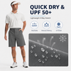 MASKERT Men's Golf Shorts 9 Inch, Quick Dry Stretch Casual Shorts with UPF 50+ Sun Protection, Lightweight Outdoor Athletic Shorts with Zipper Pocket for Golf Hiking