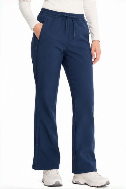YAPPO Women's Fleece Lined Hiking Pants, Stretch Softshell Bootcut Pants with Zipper Pockets for Winter