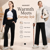 MASKERT Women’s High-Waist Fleece-Lined Straight Leg Pants